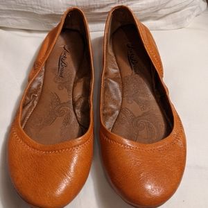 Lucky Brand Burnt Orange Flats, Size 7